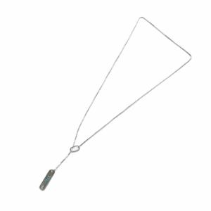 Christian Dior ネックレス アクセサリー ペンダント プレート ロゴ 刻印 ラリエット シルバー色 GY18 /MQ OH