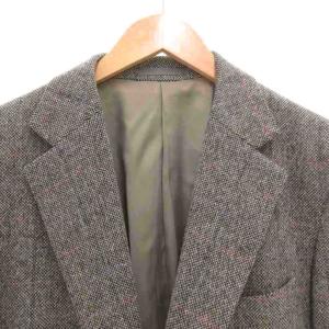 BURBERRY LONDON テーラードジャケット ブレザー シングル 2B サイドベンツ チェック ノッチドラペル カシミア AB5