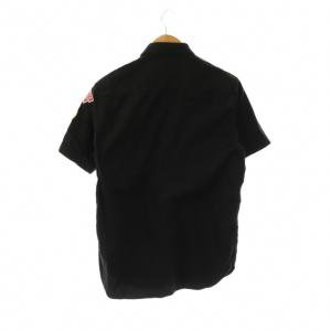 HYSTERIC GLAMOUR ワークシャツ 半袖 ワッペン 刺繍 ロゴ M 黒 ブラック /AT GY18