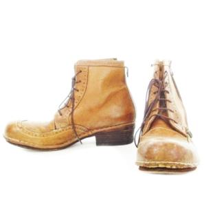 kyoji maruyama ミドルブーツ レザーブローグ ウイングチップ メダリオン 外羽根 レースアップ サイドジップ 25 茶