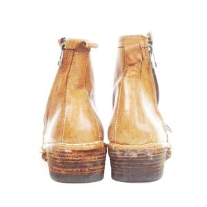 kyoji maruyama ミドルブーツ レザーブローグ ウイングチップ メダリオン 外羽根 レースアップ サイドジップ 25 茶