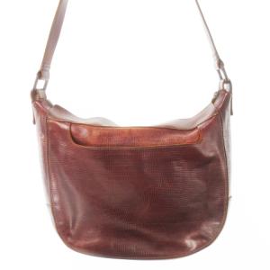 ショルダーバッグ レザー 革 リザード型押し 赤茶 ブラウン /CK10 GY18