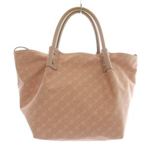 ソフティ SOFTY ハンドバッグ ナイロン レザー 総柄 ロゴ ピンク /XZ GY18