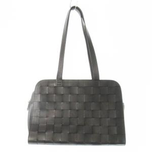 ショルダーバッグ ハンドバッグ レザー メッシュ 編み込み 本革 肩掛け 黒 ブラック /CK13 GY18