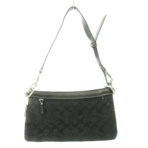 COACH ショルダーバッグ キャンバス レザー 革 シグネチャー ロゴ 黒 ブラック /CK11 GY18