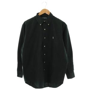 カジュアルシャツ ロゴ 長袖 L 黒 ブラック /SS OS GY18