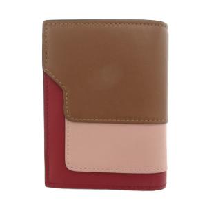 MARNI 二つ折り財布 ウォレット レザー ロゴ 赤 ボルドー 茶 ブラウン ピンク /FT GY18