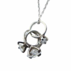 ネックレス アクセサリー ペンダント 指輪 ストーン ロゴ 透明石 Silver925 シルバー色 GY18
