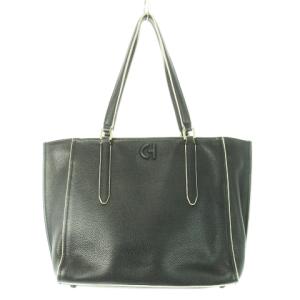 トートバッグ 2way ショルダーバッグ レザー 革 シュリンク ロゴ 黒 ブラック U06585 /CK4