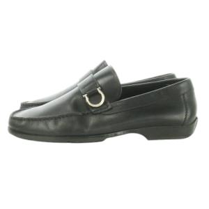 Salvatore Ferragamo ビジネスシューズ スリッポン レザー 革 ガンチーニ 7 25cm 黒 ブラック /AO4 GY18