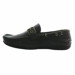 Salvatore Ferragamo ビジネスシューズ ローファー レザー スクエアトゥ バックル ロゴ 6.5 24.5cm 黒 ブラック