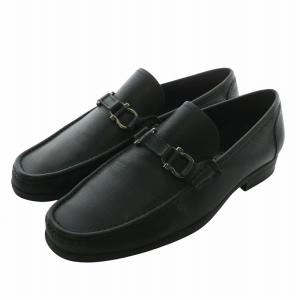 ビジネスシューズ ローファー レザー スクエアトゥ ガンチーニ 6.5 24.5cm 黒 ブラック /XZ