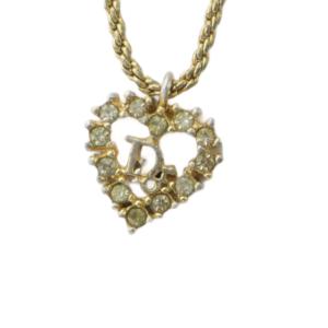 ネックレス アクセサリー ペンダント ロゴ ハート ラインストーン ゴールド色 GY11 /MQ OH