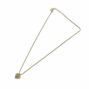Christian Dior ネックレス アクセサリー ペンダント ロゴ ハート ラインストーン ゴールド色 GY11 /MQ OH