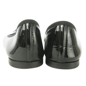 Repetto バレエシューズ エナメル フラット ラウンドトゥ リボン 36 23cm 黒 ブラック /AO2 GY18