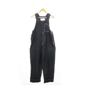サロペット オーバーオール デニムパンツ コットン ステッチ 紺 ネイビー /MN22 GY11