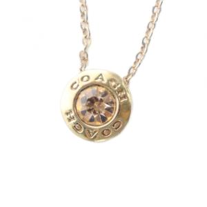 ネックレス アクセサリー ペンダント ワンストーン ロゴ 刻印 ゴールド色 GY11 /MQ