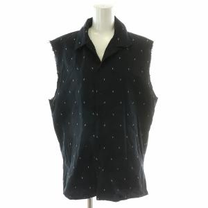 カジュアルシャツ ノースリーブ オープンカラー レギュラーカラー ラメ 総柄 雷 カミナリ 39 15