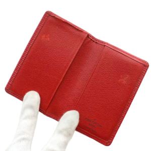 LOUIS VUITTON エピ カードケース 名刺入れ 二つ折り レザー 総柄 ロゴ 赤 レッド /XZ OH GY11