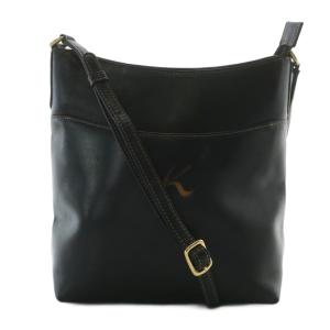 ショルダーバッグ レザー ロゴ 黒 ブラック /XZ GY11