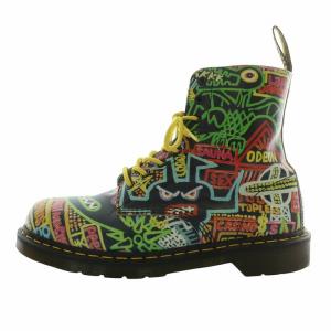 Dr.Martens × Mark Wigan PASCAL ショートブーツ レザー 8ホール ラウンドトゥ レースアップ 総柄