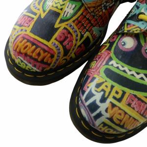Dr.Martens × Mark Wigan PASCAL ショートブーツ レザー 8ホール ラウンドトゥ レースアップ 総柄