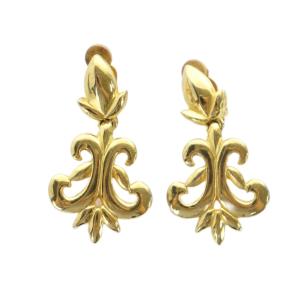 ヴィンテージ フルール ド リス イヤリング アクセサリー クリップ式 両耳用 ゴールドカラー 金色 GY11