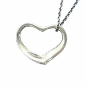 オープンハート ネックレス アクセサリー ペンダント ロゴ Silver925 シルバー色 GY11 /MQ