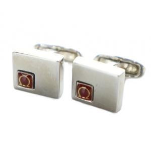 カフスボタン アクセサリー ロゴ スクエア ガンチーニ シルバー色 GY18 /MQ