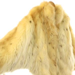 SAGA FOX アカサカファー AKASAKAFUR 銀サガ ジャケット フォックスファー 毛皮 大きいサイズ L イエローベージュ
