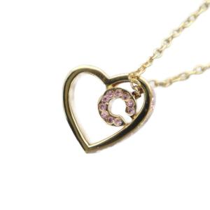 COACH ネックレス アクセサリー ペンダント ロゴ ラインストーン ハート ゴールド色 GY18 /MQ