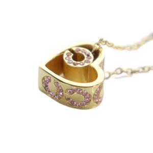 COACH ネックレス アクセサリー ペンダント ロゴ ラインストーン ハート ゴールド色 GY18 /MQ