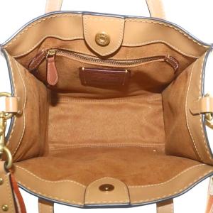 COACH フィールド トート 22 ハンドバッグ ショルダー 2WAY レザー ロゴ ベージュ 茶色 ブラウン C6852