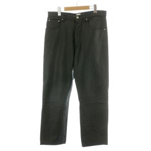 CALVIN KLEIN JEANS レザーパンツ テーパード 5P 皮革 ボタンフライ ロゴ金具 総裏地