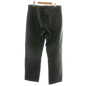 Calvin Klein CALVIN KLEIN JEANS レザーパンツ テーパード 5P 皮革 ボタンフライ ロゴ金具 総裏地