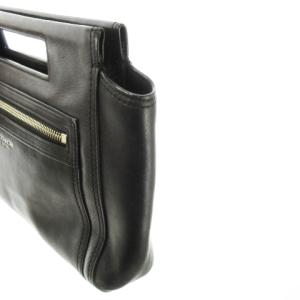 COACH クラッチバッグ ハンドバッグ レザー 革 ロゴ型押し 黒 ブラック /CK25 GY18