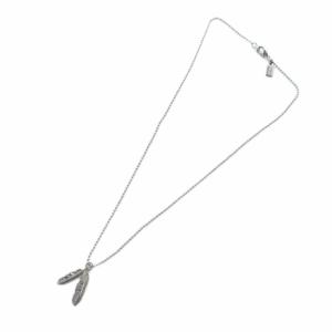 COACH ネックレス アクセサリー ペンダント ラインストーン フェザー 羽根 ロゴ シルバー色 GY18 /MQ