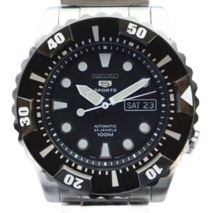 5 腕時計 自動巻き デイト カレンダー付き スケルトン 黒文字盤