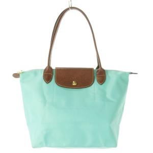 ル プリアージュ ハンドバッグ ナイロン レザー 革 ロゴ型押し 緑 グリーン エメラルド /CK18