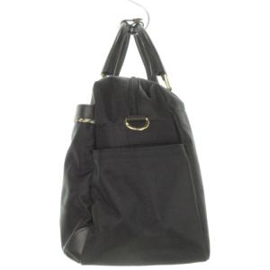 DAKS ボストンバッグ 2way ショルダーバッグ ナイロン レザー ロゴ ワンポイント ハウスチェック 黒 ブラック