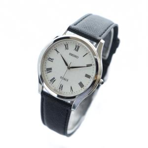SEIKO DOLCE  腕時計 クォーツ シルバーカラー ローマン ラウンド レザーベルト