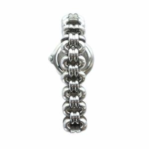 FENDI ジャンク品 腕時計 クォーツ ローマン ロゴ カレンダー付き デイト 黒文字盤 シルバー色 1600L