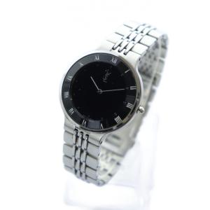 YVES SAINT LAURENT 腕時計 ウォッチ クォーツ ローマン 黒文字盤 ロゴ シルバー色 5421-H10031 GY18 /MQ