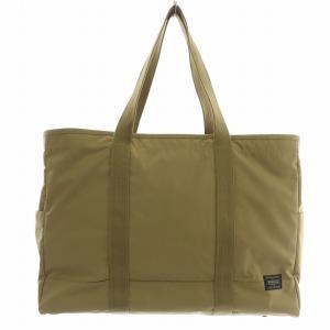 吉田カバン トートバッグ ハンド ナイロン オープントップ ロゴ 茶色 ブラウン /XZ GY18