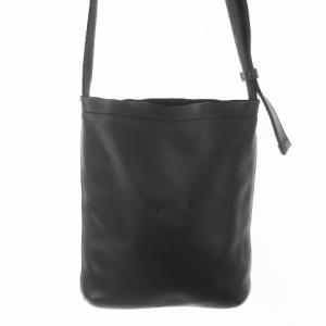ショルダーバッグ レザー 革 ロゴ刺繍 黒 ブラック /CK23 GY11