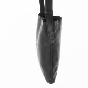 agnes b. ショルダーバッグ レザー 革 ロゴ刺繍 黒 ブラック /CK23 GY11