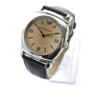 EMPORIO ARMANI 腕時計 ウォッチ クォーツ ローマン ロゴ レザーベルト シルバー色 AR-0264 GY18 /MQ