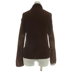 ISSEY MIYAKE フェット FETE シャツ ブラウス 長袖 プリーツ 2 M 茶色 ブラウン IF74FJ403 /XZ