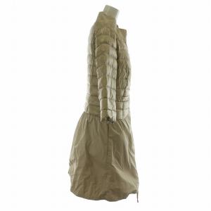 HERNO ダウンコート ジャケット アウター ナイロン 七分袖 ロング ハイネック 切り替え ジップアップ 40