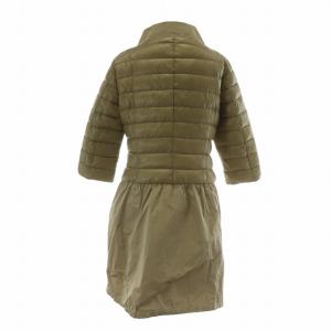 HERNO ダウンコート ジャケット アウター ナイロン 七分袖 ロング ハイネック 切り替え ジップアップ 40